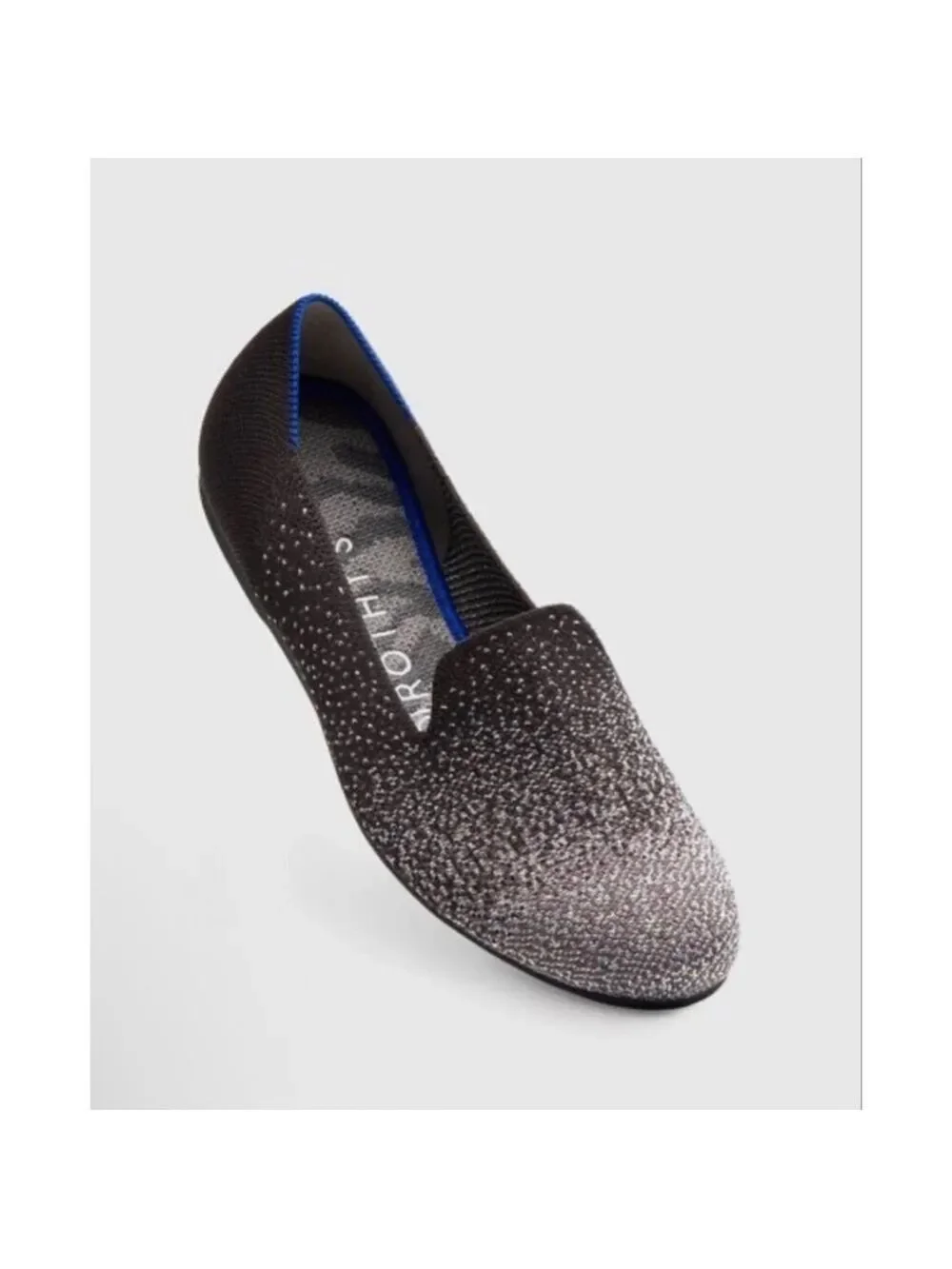 Women's Rothy's Loafer Twilight Metallic Ombre Flats Size 9 Black Silver